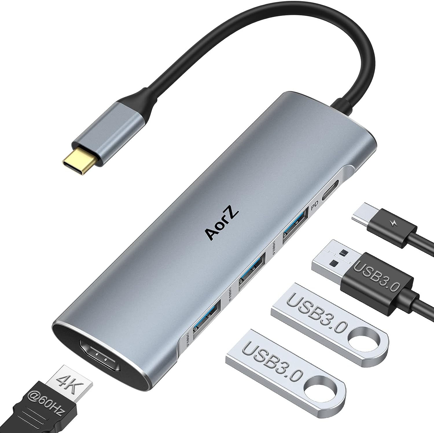 Adaptador USB C, 8 en 1 4K HDMI, 85W PD, puertos USB 3.0, puerto de datos USB  C, lector de tarjetas SD/TF - Memorias en Panama