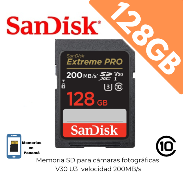 200mb/s 128Gb Tarjeta SanDisk Extreme PRO SDHC y SDXC UHS-I