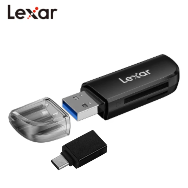 Lector de Tarjetas SD y Microsd original lexar con salidas usb A + adaptador otg C